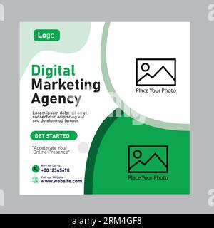agence de marketing numérique et expert en conception de modèles de médias sociaux Illustration de Vecteur