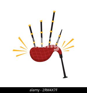 Icône cornemuses. Illustration plate de cornemuses, instrument de musique. Illustration vectorielle Illustration de Vecteur