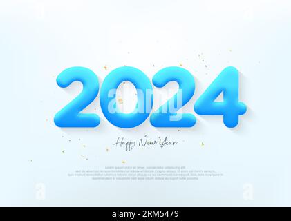 Joyeuse année colorée salutations 2024. Illustration de Vecteur