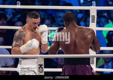 Wroclaw, Pologne. 26 août 2023. Combat poids lourds entre Oleksandr Usyk et Daniel Dubois au Stadion Wroclaw le 26 août 2023 à Wroclaw, Pologne.(photo de Pawel Andrachiewicz/PressFocus/Sipa USA) crédit : SIPA USA/Alamy Live News Banque D'Images