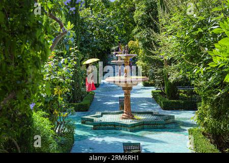 PARIS (75) (5 EME ARRONDISSEMENT) GRANDE MOSQUÉE DE PARIS. LE JARDIN A L'ORIENTALE (AUSSI APPELE 'JARDIN D'EDEN') Banque D'Images