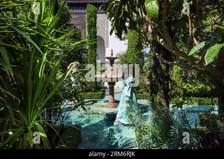 PARIS (75) (5 EME ARRONDISSEMENT) GRANDE MOSQUÉE DE PARIS. LE JARDIN A L'ORIENTALE (AUSSI APPELE 'JARDIN D'EDEN') Banque D'Images