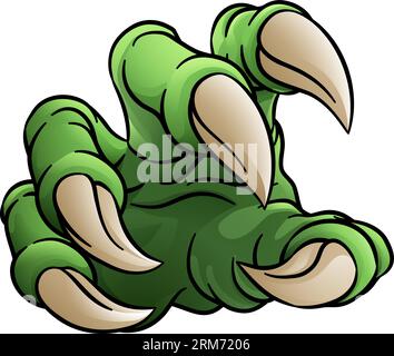 Monster Claw Dinosaur Dragon Cartoon talon main Illustration de Vecteur