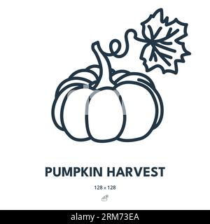 Icône récolte de citrouilles. Automne, récolte, Halloween. Contour modifiable. Icône vecteur simple Illustration de Vecteur