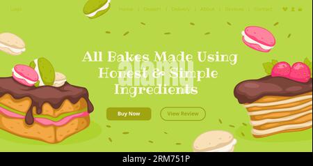 Tous les gâteaux faits à partir d'ingrédients simples et honnêtes Illustration de Vecteur