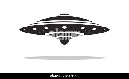 conception d'icône plate d'ovni, symbole de navire extraterrestre simple. Illustration vectorielle Illustration de Vecteur