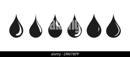 Icône de forme de goutte d'eau. Ensemble d'icônes de forme de gouttes d'eau sur fond blanc. Illustration vectorielle Illustration de Vecteur