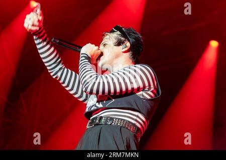 YUNGBLUD, nom de scène de Dominic Richard Harrison lors de ses concerts au Festival de musique AMA le 26 août 2023 à Romano dâ&#x80;&#x99;Ezzelino, Vicence, Italie. Crédit : Agence photo indépendante Srl/Alamy Live News Banque D'Images