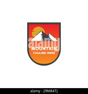 Design de logo de montagne vintage pour agence de voyage Illustration de Vecteur