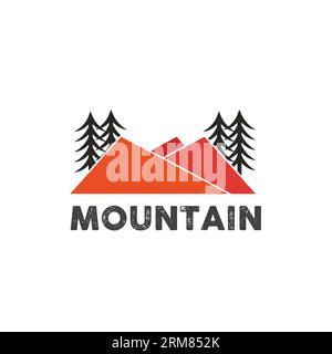 Design de logo de montagne vintage pour agence de voyage Illustration de Vecteur