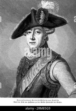 Portrait de Friedrich Wilhelm von Seydlitz ( 1721 - 1773) lieutenant général de l'armée prussienne de Frédéric le Grand Banque D'Images