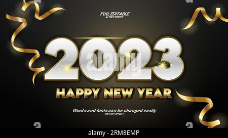 Effet de texte 2023 3d de bonne année vectorielle Illustration de Vecteur