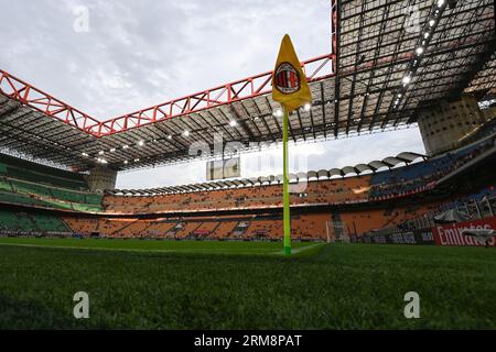 Milan, Italie. 26 août 2023. Une vue du stade San Siro de Milan à Milan lors du match de football italien Serie A de Milan AC vs Torino FC à Milan, Italie, août 26 2023 crédit : Agence photo indépendante/Alamy Live News Banque D'Images