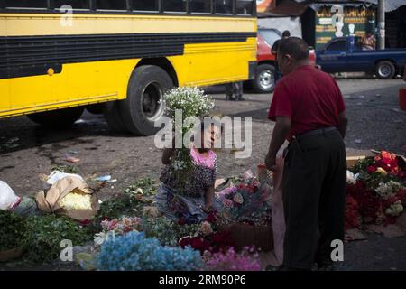 (140502) -- GUATEMALA CITY, (Xinhua) -- Une femme vend des fleurs au marché de la terminal à Guatemala City, capitale du Guatemala, le 1 mai 2014, jour de la fête internationale du travail. (Xinhua/Luis Echeverria) GUATEMALA-JOURNÉE INTERNATIONALE DU TRAVAIL PUBLICATIONxNOTxINxCHN Guatemala ville XINHUA une femme vend des fleurs AU marché terminal de Guatemala capitale du Guatemala LE 1 2014 mai la Journée internationale des laboratoires XINHUA Luis Echeverria Guatemala Journée internationale des laboratoires PUBLICATIONxNOTxINxCHN Banque D'Images