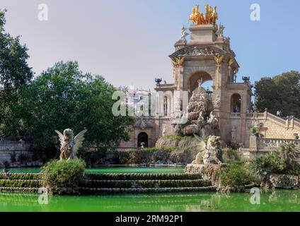 Barcelone, Espagne - 09 août 2023 vue détaillée de Cascada Monumental, Barcelone Banque D'Images