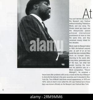 CD : Thelonious Monk - at Newport 1963 & 1965. (SICP 506970), sortie : 17 décembre 2003. Banque D'Images