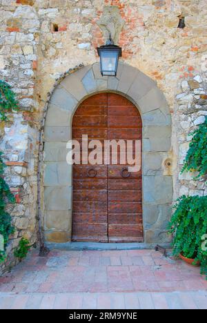 Castello di Meleto, château du 11e siècle, Gaiole in Chianti. Sienne, Toscane, Italie, Europe Banque D'Images