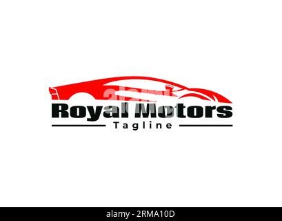 Royal Motors Lamborghini car logo Design, Square Gold minimal Modern Luxury Premium Logos pour Startup ecommerce Motor Cars Logos. Illustration de Vecteur