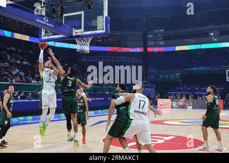 Pasay, Philippines. 27 août 2023. Tadas Sedekerskis de l'équipe lituanienne de basket-ball vu en action lors du match de coupe du monde de basket-ball masculin FIBA 2023 entre la Lituanie et le Mexique au MOA Arena. Score final ; Lituanie 96:66 Mexique. (Photo Earvin Perias/SOPA Images/Sipa USA) crédit : SIPA USA/Alamy Live News Banque D'Images