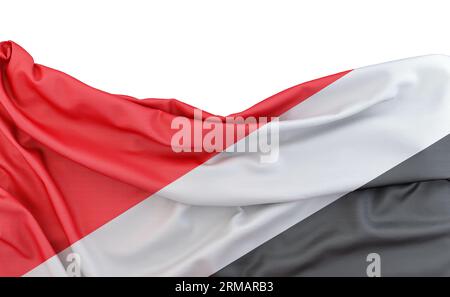 Drapeau de Sealand isolé sur fond blanc avec espace de copie ci-dessus. Rendu 3D. Banque D'Images