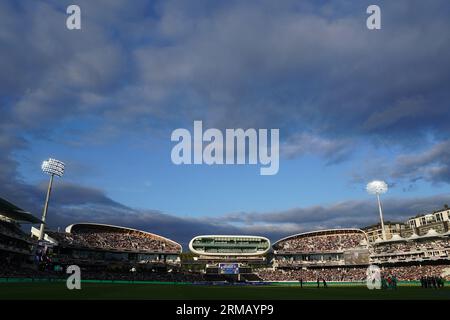 Une vue générale lors de la finale des cent hommes à Lord's, Londres. Date de la photo : dimanche 27 août 2023. Banque D'Images
