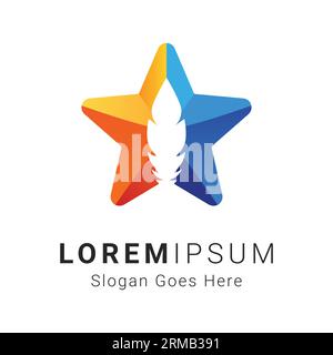 logo étoile plume design couleur étoile atteindre logo étoile Illustration de Vecteur