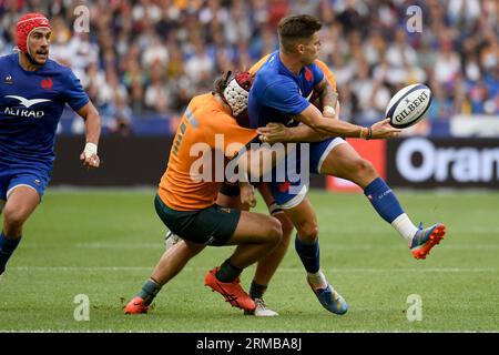 France, 27 août 2023. Julien Mattia/le Pictorium - équipe de France Versus, Australie. , . France/Seine-Saint-Denis/Saint-Denis - Matthieu Jalibert au match préparatoire entre l'équipe de France et l'Australie au Stade de France, le 27 août 2023. Crédit : LE PICTORIUM/Alamy Live News Banque D'Images