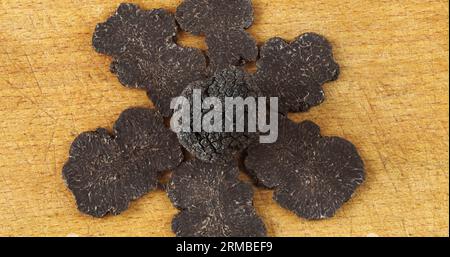 Truffe du Périgord, tuber melanosporum, champignons Banque D'Images