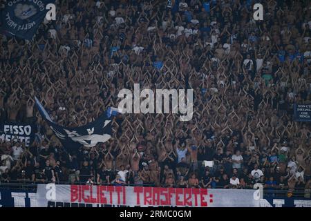 Naples, Italie. 27 août 2023. Supporters de SSC Napoli lors du match Serie A Tim entre SSC Napoli et US Sassuolo au Stadio Diego Armando Maradona le 27 août 2023 à Naples, Italie. Crédit : Giuseppe Maffia/Alamy Live News Banque D'Images