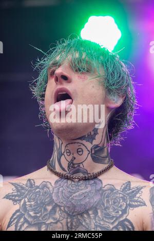 Groupe de punk italien de la Sad lors de leur concert au Festival de musique AMA le 26 août 2023 à Romano d’Ezzelino, Vicence, Italie. Banque D'Images