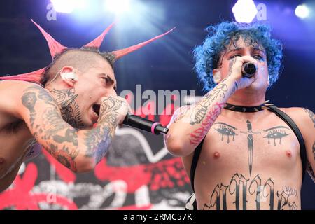 Groupe de punk italien de la Sad lors de leur concert au AMA Music Festival le 26 août 2023 à Romano dâ&#x80;&#x99;Ezzelino, Vicence, Italie. Banque D'Images