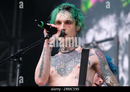 Groupe de punk italien de la Sad lors de leur concert au AMA Music Festival le 26 août 2023 à Romano dâ&#x80;&#x99;Ezzelino, Vicence, Italie. Banque D'Images