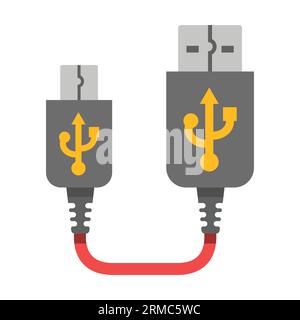 Câble avec connecteurs USB Illustration de Vecteur