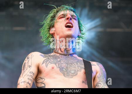 Groupe de punk italien de la Sad lors de leur concert au AMA Music Festival le 26 août 2023 à Romano dEzzelino, Vicence, Italie. (Photo de Roberto Tommasini/NurPhoto) crédit : NurPhoto SRL/Alamy Live News Banque D'Images