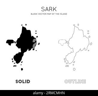 Carte de Sark. Carte vectorielle vierge de l'île. Borders of Sark pour votre infographie. Illustration vectorielle. Illustration de Vecteur