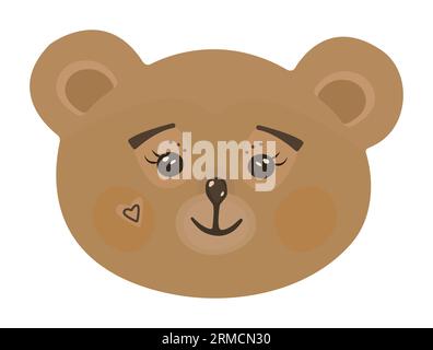 Museau mignon d'ours de gingembre rouge, illustration de dessin animé Illustration de Vecteur