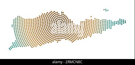 Carte pointillée de Sainte Croix. Forme de style numérique de Sainte Croix. Icône technologique de l'île avec des points dégradés. Illustration vectorielle attrayante. Illustration de Vecteur