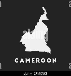Icône Cameroun. Carte du pays sur fond sombre. Carte élégante du Cameroun avec le nom du pays. Illustration vectorielle. Illustration de Vecteur