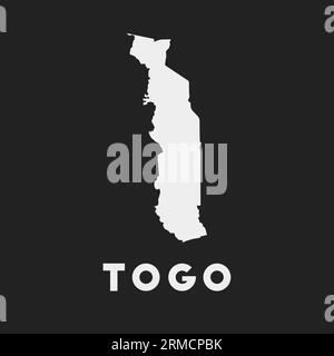 Icône Togo. Carte du pays sur fond sombre. Carte du Togo élégante avec le nom du pays. Illustration vectorielle. Illustration de Vecteur