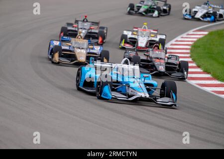 Madison, Illinois, États-Unis. 27 août 2023. DEVLIN DeFRANCESCO (29), pilote de la série INDYCAR, de Toronto, au Canada, court à travers les virages lors du Bommarito Automotive Group 500 au World Wide Technology Raceway à Madison il. (Image de crédit : © Walter G Arce SR Grindstone Medi/ASP) USAGE ÉDITORIAL SEULEMENT! Non destiné à UN USAGE commercial ! Banque D'Images
