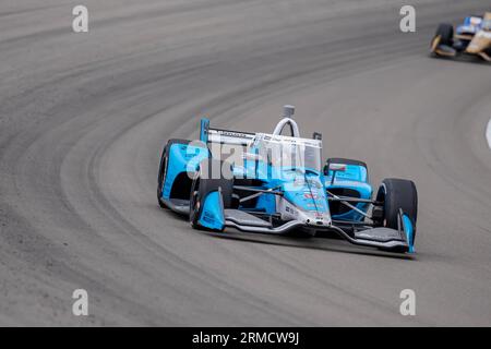 Madison, Illinois, États-Unis. 27 août 2023. DEVLIN DeFRANCESCO (29), pilote de la série INDYCAR, de Toronto, au Canada, court à travers les virages lors du Bommarito Automotive Group 500 au World Wide Technology Raceway à Madison il. (Image de crédit : © Walter G Arce SR Grindstone Medi/ASP) USAGE ÉDITORIAL SEULEMENT! Non destiné à UN USAGE commercial ! Banque D'Images