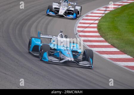 Madison, Illinois, États-Unis. 27 août 2023. DEVLIN DeFRANCESCO (29), pilote de la série INDYCAR, de Toronto, au Canada, court à travers les virages lors du Bommarito Automotive Group 500 au World Wide Technology Raceway à Madison il. (Image de crédit : © Walter G Arce SR Grindstone Medi/ASP) USAGE ÉDITORIAL SEULEMENT! Non destiné à UN USAGE commercial ! Banque D'Images