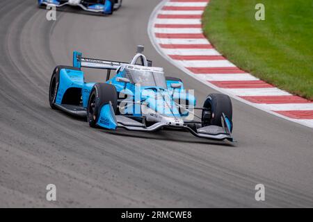 Madison, Illinois, États-Unis. 27 août 2023. DEVLIN DeFRANCESCO (29), pilote de la série INDYCAR, de Toronto, au Canada, court à travers les virages lors du Bommarito Automotive Group 500 au World Wide Technology Raceway à Madison il. (Image de crédit : © Walter G Arce SR Grindstone Medi/ASP) USAGE ÉDITORIAL SEULEMENT! Non destiné à UN USAGE commercial ! Banque D'Images