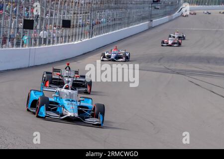 Madison, Illinois, États-Unis. 27 août 2023. DEVLIN DeFRANCESCO (29), pilote de la série INDYCAR, de Toronto, au Canada, court à travers les virages lors du Bommarito Automotive Group 500 au World Wide Technology Raceway à Madison il. (Image de crédit : © Walter G Arce SR Grindstone Medi/ASP) USAGE ÉDITORIAL SEULEMENT! Non destiné à UN USAGE commercial ! Banque D'Images