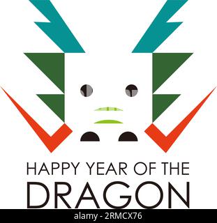 Symbole de l'année du Dragon. Illustration vectorielle isolée sur Un fond blanc. Illustration de Vecteur