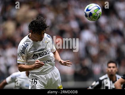 Belo Horizonte, Brésil. 27 août 2023. Dodo de Santos, lors du match entre l'Atletico Mineiro et Santos, pour la série brésilienne A 2023, à l'Arena MRV Stadium, à Belo Horizonte le 27 août. Photo : Gledston Tavares/DiaEsportivo/Alamy Live News crédit : DiaEsportivo/Alamy Live News Banque D'Images