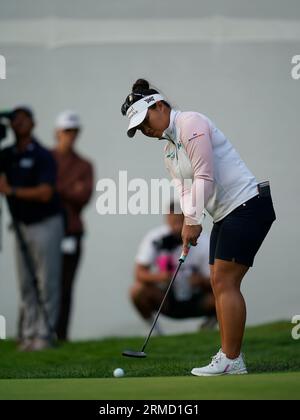 Megan Khang remporte l'Open féminin 2023 au Shaughnessy Golf and Country Club, à Vancouver, en Colombie-Britannique, le 27 août 2023. Banque D'Images