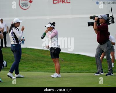 Megan Khang remporte l'Open féminin 2023 au Shaughnessy Golf and Country Club, à Vancouver, en Colombie-Britannique, le 27 août 2023. Banque D'Images