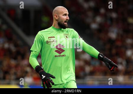 Italie. 26 août 2023. Italie, Milan, août 26 2023 : Vanja Milinkovic-Savic (gardien de but du Torino FC) donne des conseils en première mi-temps pendant le match de football AC Milan vs Torino FC, jour 2 Serie A 2023-2024 Stade San Siro (crédit image : © Fabrizio Andrea Bertani/Pacific Press via ZUMA Press Wire) À USAGE ÉDITORIAL UNIQUEMENT! Non destiné à UN USAGE commercial ! Banque D'Images