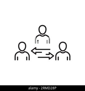 icône de ligne de courtier ou de médiateur sur blanc Illustration de Vecteur